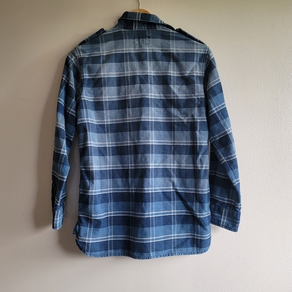 CURRENT/ELLIOTT, The Perfect Shirt, Reflektor Plaid, Blue and White, Size 1 (S) - Picture 5 of 10